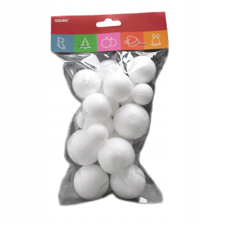 Balls polystyrénu zmiešaný mix 20 ks 2,5 - 4 cm