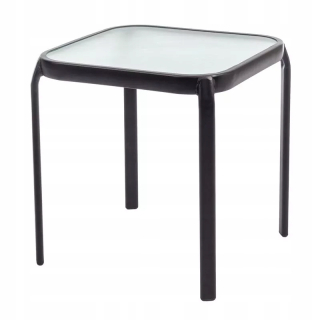 Záhradný stôl, stolík - Štvorcový záhradný stôl so skleneným top 40 cm