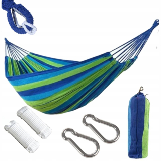 Záhradná hojdacia sieť hamak - KX5976 Single Hammock 200x100 posilnená