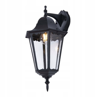 Záhradné nástenné svietidlo - Nástenná lampa Kaja K-5006A dole čierna zo série Lozana