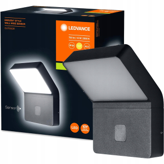 Záhradné nástenné svietidlo - Vonkajšia lampa na stenu IP44 12W snímač