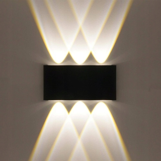 Záhradná fasádna lampa - Vonkajšia fasáda záhradná nástenná lampa 6 W čierna