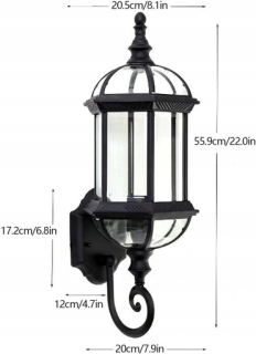 Záhradné nástenné svietidlo - Tfcflplus čierny E27 30 W záhradná nástenná lampa