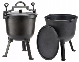 Kotlík na guláš - Poľovnícky kotol 7 l liatinový hrniec húb