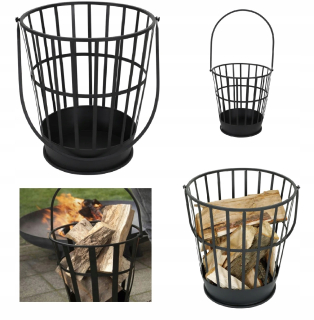 Záhradné ohnisko - Bink košík z drevného kovového koša 40 cm