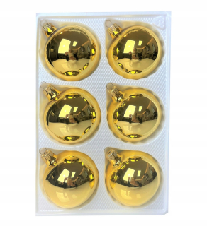 BAUBLE Set 6 ZT BAUBLES Glass Bubbles 8 cm zlato