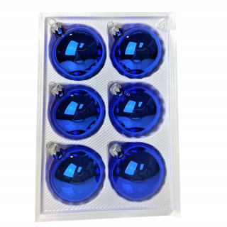 BAUBLE Set 6ks sklenené bubliny 8 cm námornícke modré