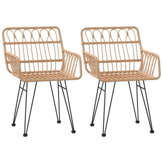 Záhradná stolička - Záhradné stoličky, 2 ks, 56x64x80 cm, Rattan PE