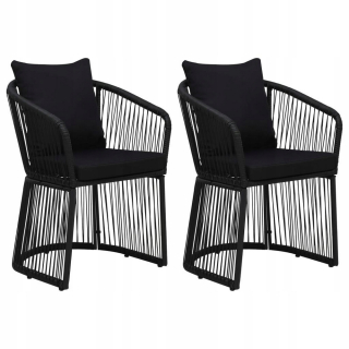 Záhradná stolička - Záhradné stoličky s vankúšmi, 2 ks, Rattan Pvc,