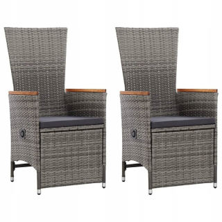 Záhradná stolička - Zložené stoličky 2 ks. Rattan PE Grey