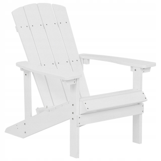 Záhradná stolička - Biela záhradná stolička Adirondack
