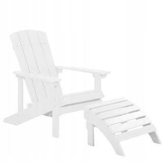 Záhradná stolička - Záhradné stoličky s flashrestom bielym adirondack