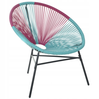 Záhradná stolička - Acapulco Pink-Blue Rattanova stolička
