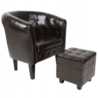 Záhradná stolička - Stolička s hnedou stoličkou Chesterfield