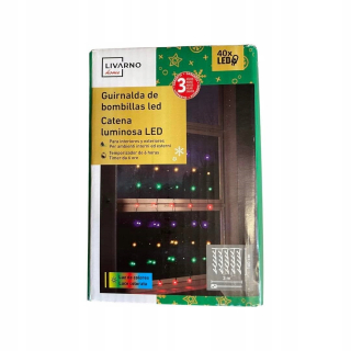 Svetelná opona 40 LED žiarovky LED diód viacfarebných sviatkov