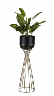 Stojan na kvetináč, kvety - Moderný kvetina 68 cm zlata čierna