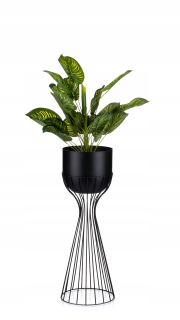 Stojan na kvetináč, kvety - Kvetinové čierne kvetinové stojany 56 cm podkrovie kov