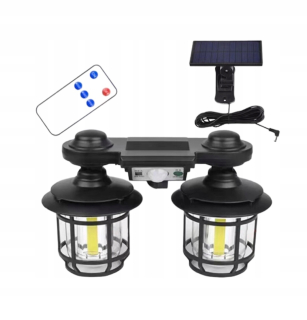 Záhradná lampa - LED žiarovka LED čierna stena slnečná žiarovka