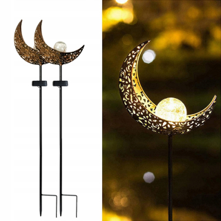Solárna zapichovacia záhradná lampa - 2x okrúhly hrniec na nohách Gracia DGTL200