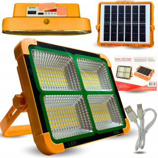 Záhradné halogény - LED solárna pracovná lampa halogénové svetlomet 100 W