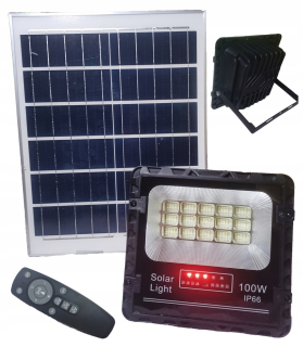 Uličná lampa - Solárna lampa 100 W halogénu za prémiový panel pre peniaze