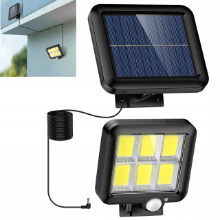 Uličná lampa - Solárna lampa 120 LED s senzorom pohybu súmraku