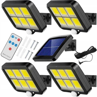 Záhradná fasádna lampa - Solárna lampa 128 LED COB Cob