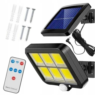 Záhradná fasádna lampa - Solárna lampa 128 LED COB Senzor
