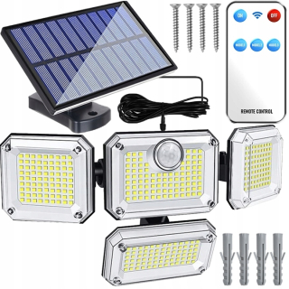 Uličná lampa - LED solárna lampa 4in1 Vonkajšia ulica Dusk Sensor + diaľkové ovládanie