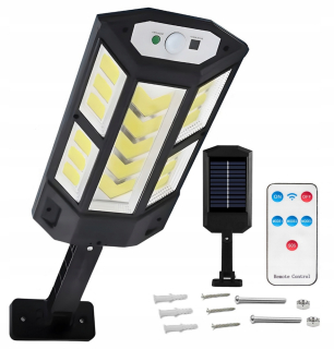 Uličná lampa - LED pohyb solárnej žiarovky a súmrak +diaľkové ovládanie
