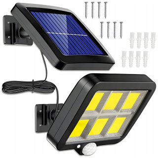 Uličná lampa - Slnečná lampa LED dióda May Sensor Panel Panel Cob