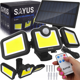 Uličná lampa - LED solárna lampa Garden Sensor samostatný pilotný pilotný panel