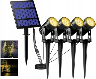 Solárna zapichovacia záhradná lampa - LED solárna lampa S4205 V2 (4x3W) 3000K + zadarmo!