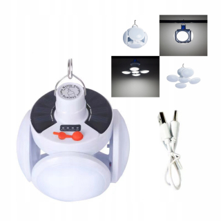 LED solárna lampa skladacia žiarovka USB Záhradné osvetlenie domov