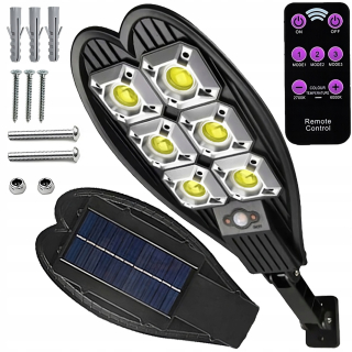 Uličná lampa - LED solárna lampa s pohybom a senzorom súmraku pre záhradu + diaľkové ovládanie