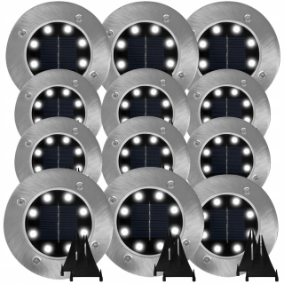 Solárna zapichovacia záhradná lampa - SOLÁRNE ZÁHRADNÉ LAMPY LED POZEMNÉ LAMPY DISK 12