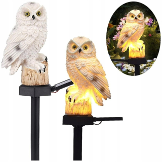 Solárna zapichovacia záhradná lampa - LED záhradná solárna lampa externá sova zatĺkala