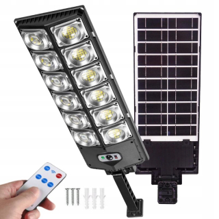 Uličná lampa - Pouličná solárna lampa 1200 W diaľkové ovládanie snímača pohybu