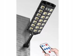 Uličná lampa - Solárna lampa Street Lantern 520 LED SMD 1600W + diaľkové ovládanie + kovová rukoväť