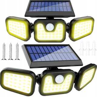 Uličná lampa - Solárna lampa so senzormi trojitý 72 LED silný