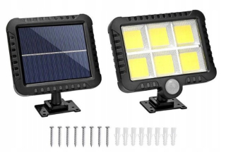 Uličná lampa - Solárna lampa s pohybom a súmrak senzor 120 LED halogén
