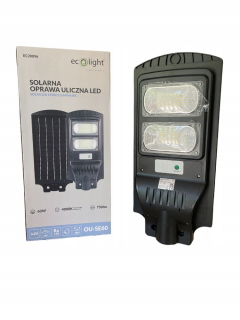 Uličná lampa - LED solárna pouličná lampa 60 W 4000K 750 lm IP65 EC
