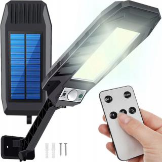 Uličná lampa - LED solárna pouličná lampa 180 COB + diaľkové ovládanie