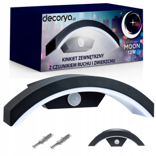 Záhradné nástenné svietidlo - Pred vstupom do dverí Decorya 12 W vodná lampa so snímačom pohybu
