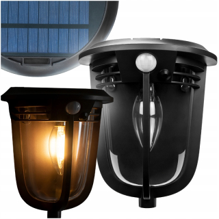 Záhradné nástenné svietidlo - VONKAJŠIA NÁSTENNÁ LAMPA SOLARNÁ NÁstenná LAMPA + DETEKTOR