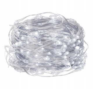 Záhradné girlandy - 100 LED drôtené žiarovky pre batérie biele chladné dekorácie vianočného stromu