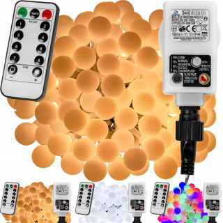 Lampy gule 50 LED teplé biele napájanie napájania