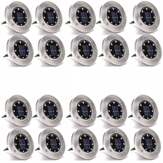 Solárna zapichovacia záhradná lampa - LED záhradné lampy solárne Vaspert set 20 ks
