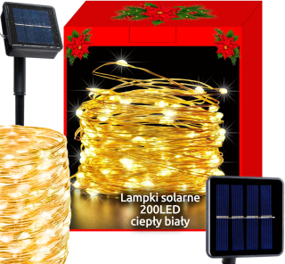 SOLÁRNE LAMPY WIRECIK 200 LED Solar White 8 režimov