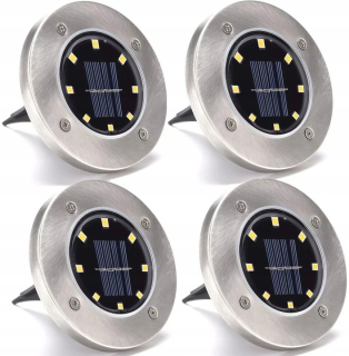 Solárna zapichovacia záhradná lampa - SOLÁRNE ZEMNÉ LAMPY, 4ks, PREDBEŽNÉ, 8LED STUDENÉ
